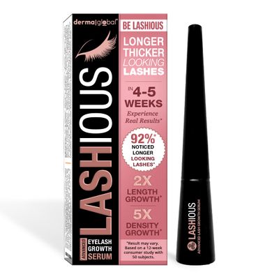 Derma Global LASHious Advanced Lash Growth Serum | Multi-Peptide Complex with Anagain, Biotin, Panthenol & Caffeine, Red Clover Flower Extract | Prostaglandin-Free & Non-Irritating Formula | 3mL