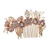 HONMEET Floral Hair Insert Comb for Bride Elegant Wedding Hair Side Comb Accessory Lightweight and Comfortable Unique Design for Stunning Bridal Look for Weddings and Special view 1
