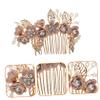 HONMEET Floral Hair Insert Comb for Bride Elegant Wedding Hair Side Comb Accessory Lightweight and Comfortable Unique Design for Stunning Bridal Look for Weddings and Special view 2
