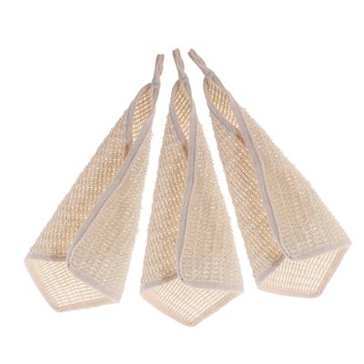 EXQUIMEUBLE 3pcs Cotton Linen Bath Wipes Muslin Washcloths Exfoliating Face Cloths for Body Face