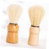 PLAFOPE 2Pcs Wood Handle Shaving Brush Durable Bristles for Beard Styling Father Day present for Men Brush for Grooming and Care view 4
