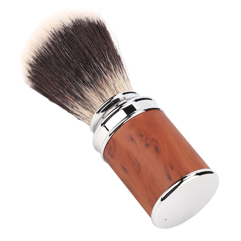 Mens Beard & Face Shaving Brush, Soft Nylon Fibers, Compact Travel Design, Expert Grooming Essential, Home & Studio Use