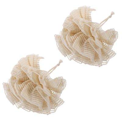 Baluue 2pcs Ramie Bath Balls Exfoliating Shower Loofahs Gentle Body Scrubbers Bath Sponges for Men