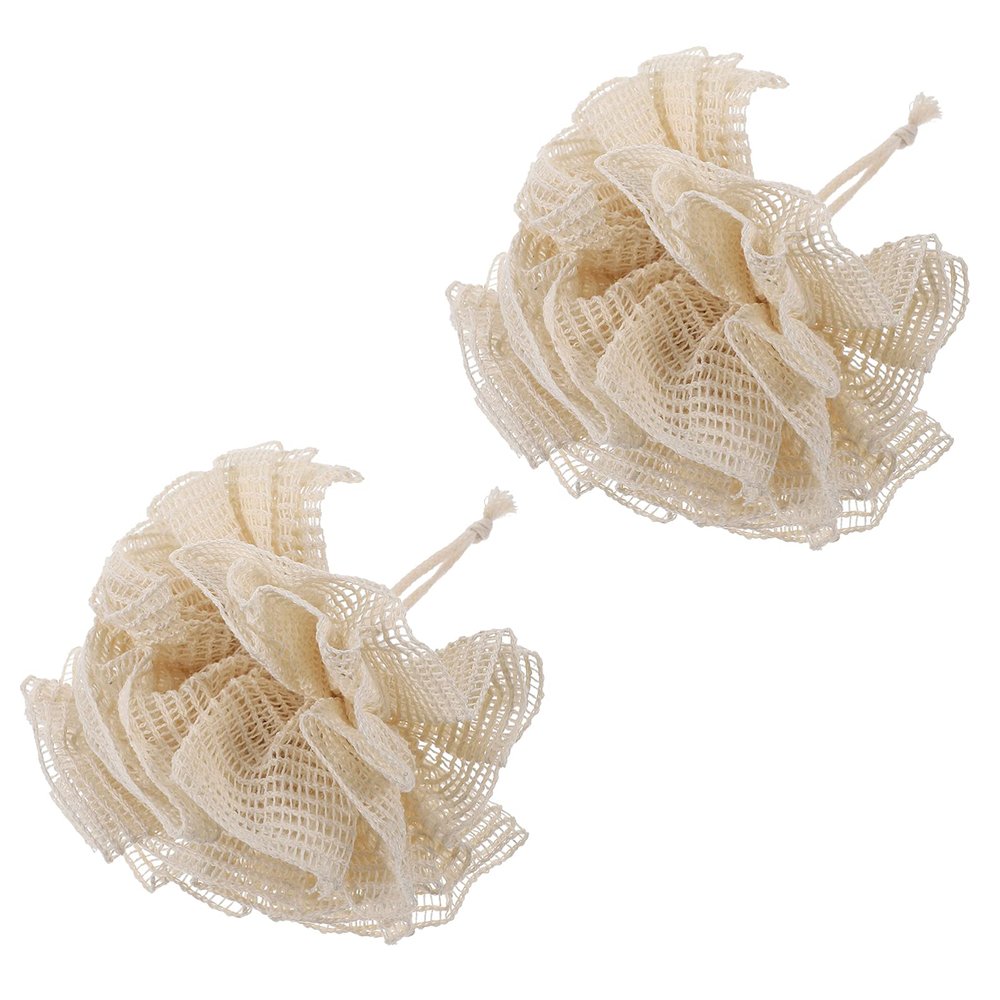 Baluue 2pcs Ramie Bath Balls Exfoliating Shower Loofahs Gentle Body Scrubbers Bath Sponges for Men