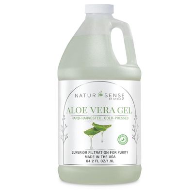 NaturSense Organic Aloe Vera Gel from 100% Pure Aloe. Great for Hair, Scalp, Face, Dry Skin, Acne, Sunburn, Sensitive Skin. Unscented, Same Formula, Organic Ingredients, 64.2 oz. (64.2 Fl. Oz.)