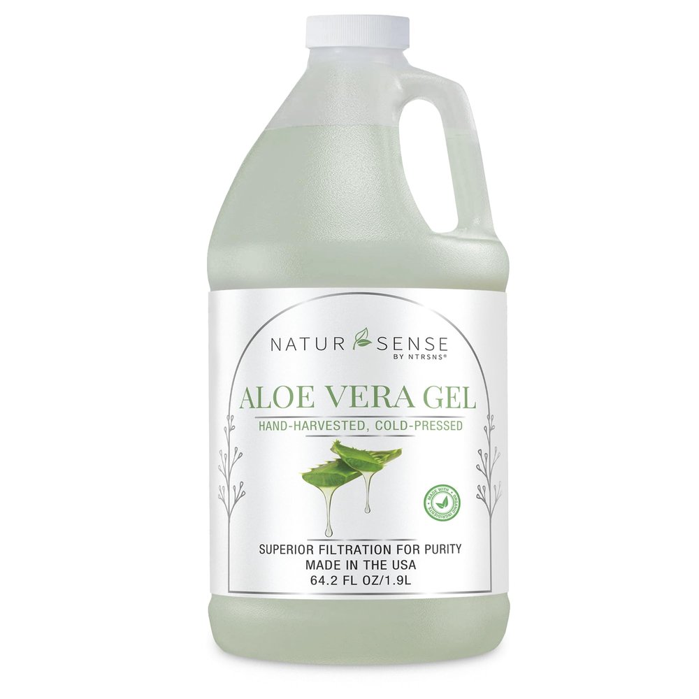 NaturSense Organic Aloe Vera Gel from 100% Pure Aloe. Great for Hair, Scalp, Face, Dry Skin, Acne, Sunburn, Sensitive Skin. Unscented, Same Formula, Organic Ingredients, 64.2 oz. (64.2 Fl. Oz.)