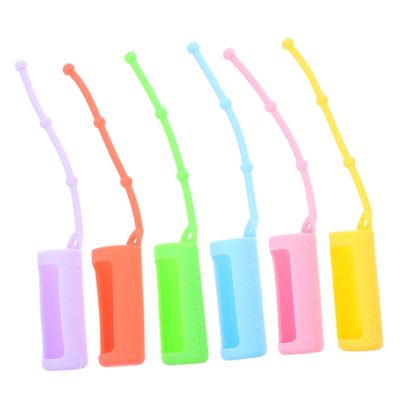 DECORNIJIA 6pcs Silicone Roller Bottle Sleeve Protective Cover for Travel Non- Design Vibrant Colors for Bottles