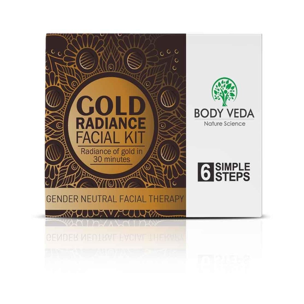 Gold Radiance Facial Kit - 6 Step System for Radiance of Gold in 30 Minutes, Reduces Fine Lines and Wrinkles, For Women & Men