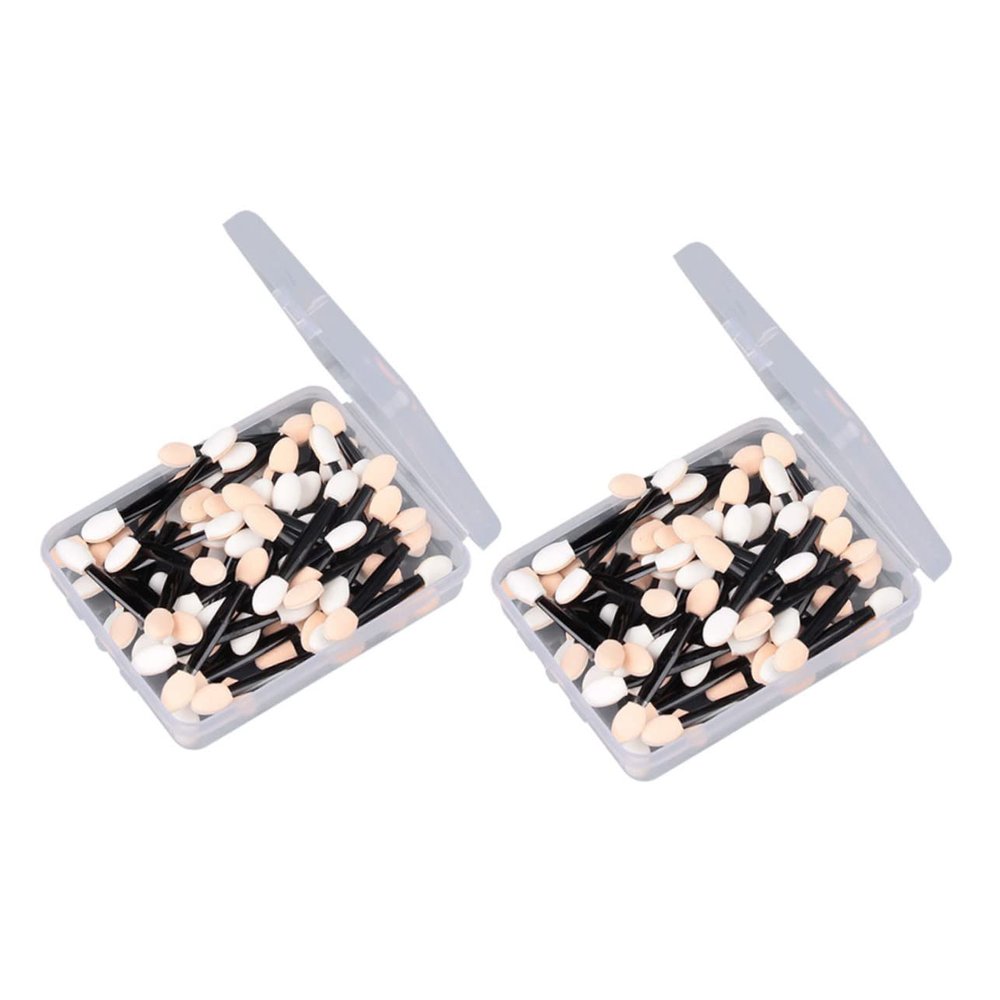 Mikinona Dual Sided Eyeshadow Brush 2pcs 6.5cm Disposable Makeup Applicators for Eye Shadow and Cosmetic Application for Makeup Artists and Everyday Use