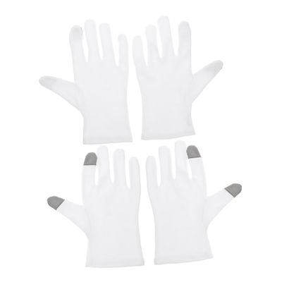 Beaupretty Cotton Sleeping Gloves 2 Pairs Touchscreen Moisturizing Cotton Gloves for Dry Hands Overnight Spa Hand Mask for Men and Women