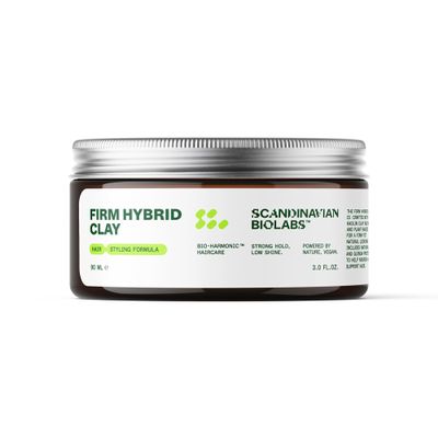 Scandinavian Biolabs Firm Hybrid Clay | Strong Hold, Semi-Matte Finish, Adds Texture & Volume, Water-Soluble, Plant-Based Formula, 90 mL/ 3 Oz