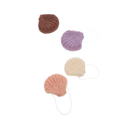 ARTSEWPLY 4Pcs Biodegradable Konjac Facial Cleansing Sponges Shell-Shaped Exfoliating Wash Sponges for Gentle Face Washing for Skin Types Natural Cleansing for Women and Men Random Color