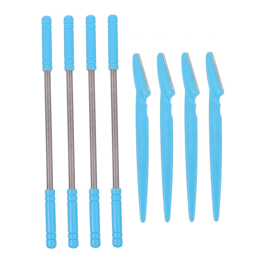 WOFASHPURET 4pcs Facial Hair Remover Spring Epilator Trimmer Eyebrow Shaver Kit for Women Men Face Body Trimmers Non-slip Handle Easy to Use