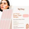 My Flexy Face Tape Strips - 128 Pre-Cut Cotton Face Lifting Tape, Facial Tape, Overnight Anti Wrinkle Patches, Smile Line Patches, Frown Line Patches, Smoothing & Tightening - Latex Free. view 1
