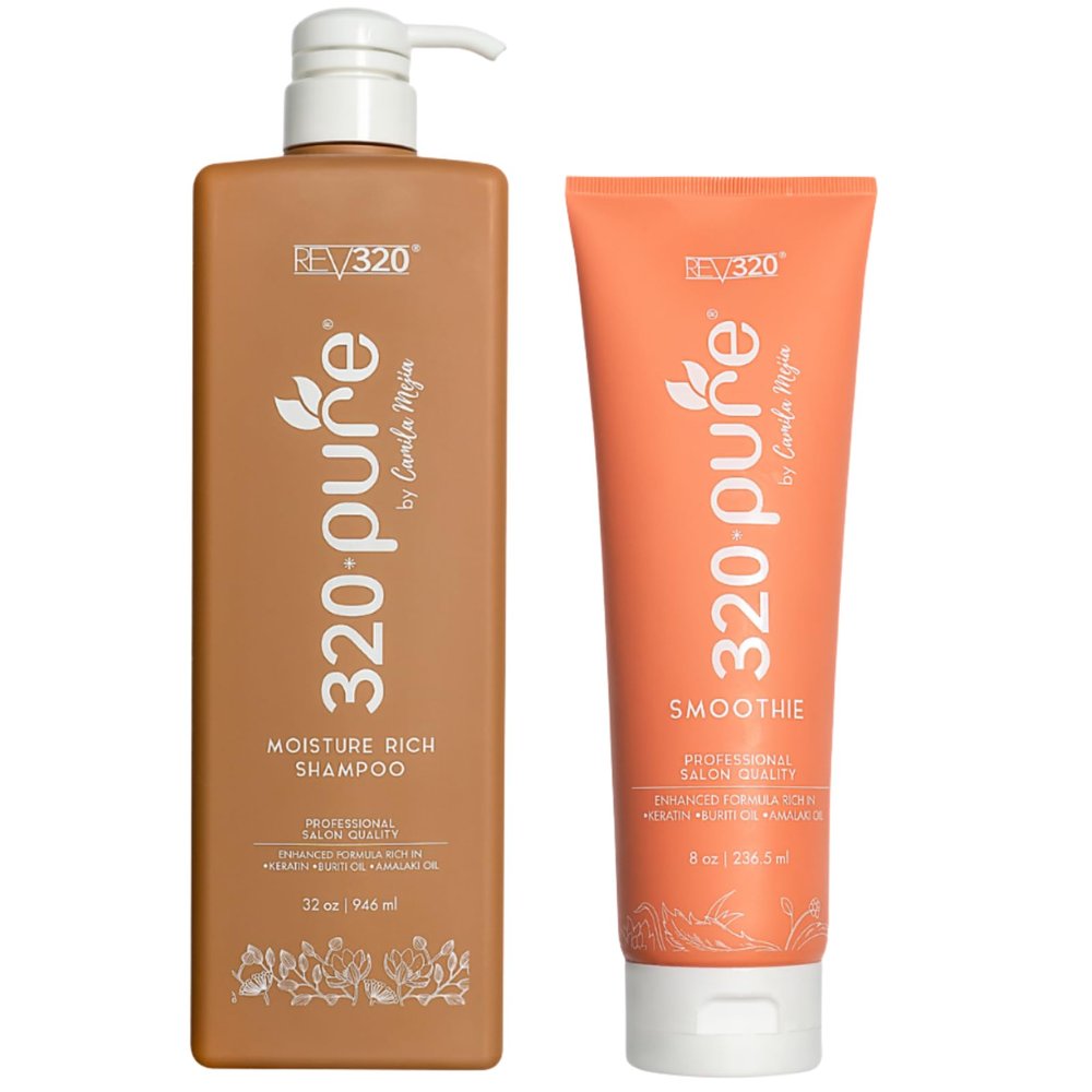 320Pure Smoothie Leave In Conditioner & Shampoo Set - Hydrating, Repairing, Sulfate-Free Hair Care for All Hair Types