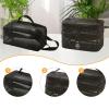 2Pcs Mesh Makeup Bag Toiletry Bag with Handle Travel Bag Organizer Travel Essentials for Activities Picnic Vacation Gym, black view 2