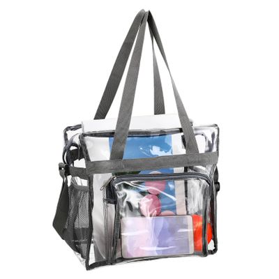 IWOWHERO Tote Bag Adjustable Strap Pvc Organizer for Toiletries Travel Essentials and Makeup Spacious and Stylish Crossbody Bag