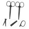 EXQUIMEUBLE Stainless Steel Round Tip Scissors 2pcs Small Hair Trimming Eyebrow Scissors for Men and Women Precision Nose Hair Cutting Tools view 3