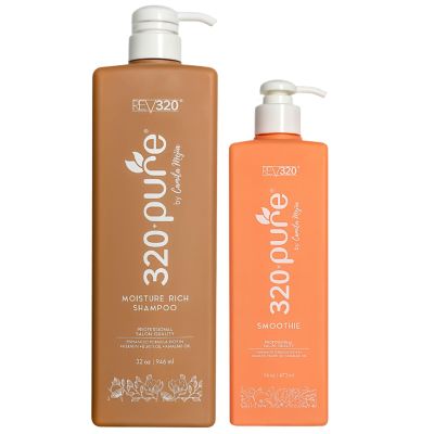 320Pure Smoothie 16oz Leave In Conditioner & Shampoo Set - Hydrating, Repairing, Sulfate-Free Hair Care for All Hair Types