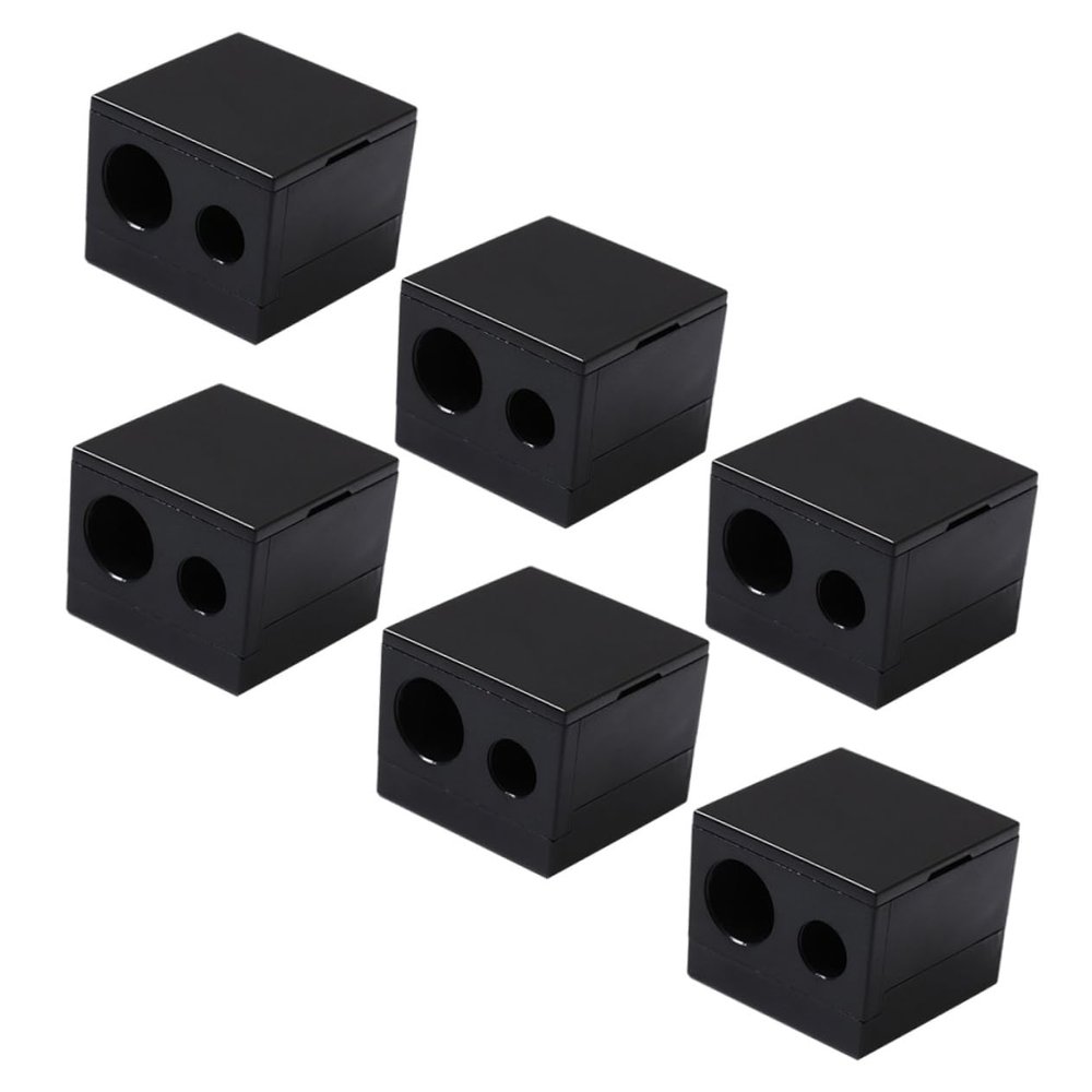 CALLARON 6pcs Dual Hole Brow Pencil Sharpener Set for Makeup Artists Portable Eyebrow Pencil Sharpener for Travel