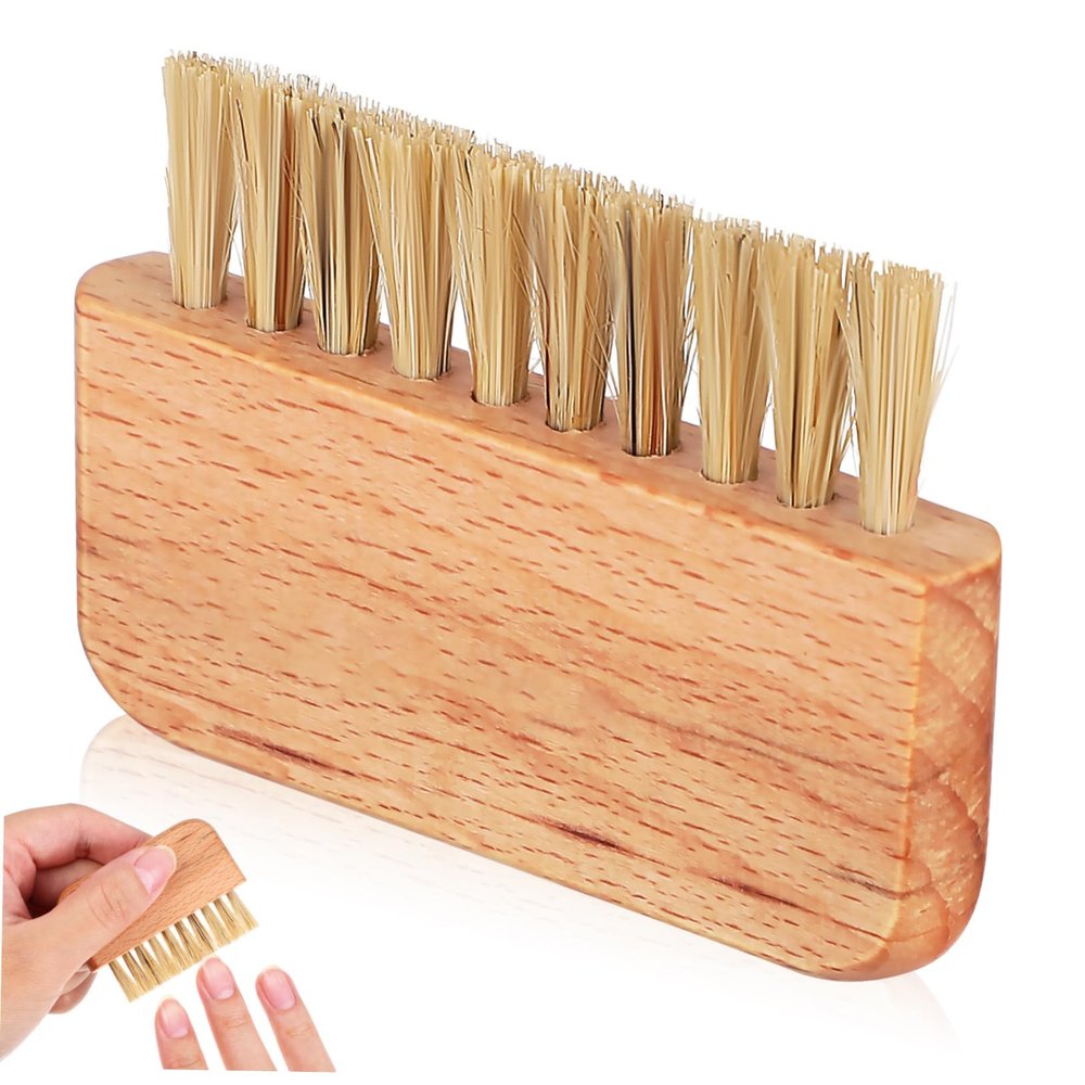 HAKIDZEL Wooden Nail Brush Dense Bristles for Fingernail and Toenail Cleaning Hair Bristle Scrub Tool for Home Pedicure and Manicure Care