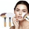 2Pcs Fluffy Facial Fan Brush, Short Handle Facial Brushes, Esthetician Facial Applicator Face Makeup Tools, Soft Bristle Highlighter Brush Face Makeup Tools for Powder Blush Body Powder view 1