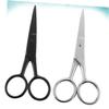 Ipetboom 2pcs Men Hairdressing Scissors Beard Scissors Multifunctional Body Hair Supplies Beard Styling Random Color view 3