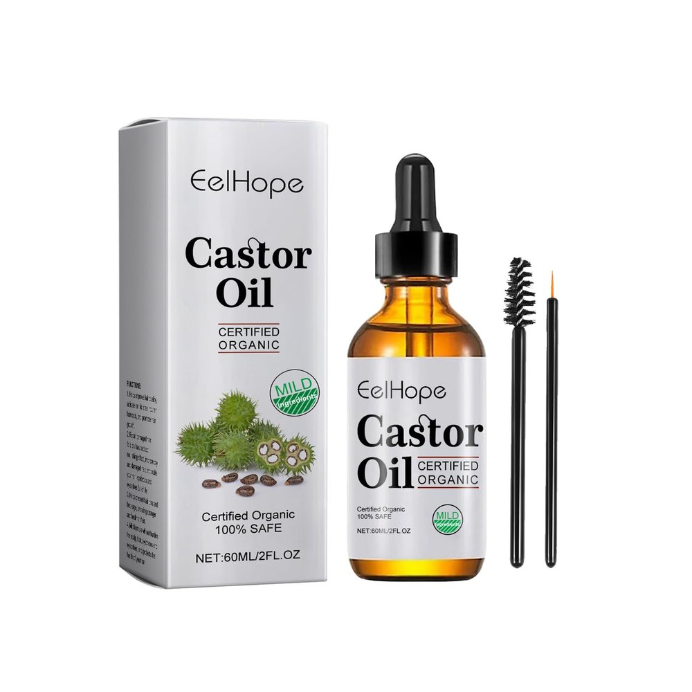 AMALIA Organic Castor Oil2OZ, Hair Growth and Scalp Treatment with ApplicatorNatural Oil for Hair, Eyelashes, EyebrowsSkin Moisturizer