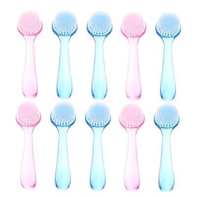 ARTSEWPLY 10pcs Long Handle Fingernail Brush Set Multi-Functional Cleaning Brush for Nails and Toes Soft and Stiff Bristles for Men and Women for Home and Salon Use Random Color
