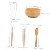 Ipetboom 5pcs Bowl Spatula Spoon Brush Set for Facial Mask Mixing Home Beauty Care Kit Bamboo view 2