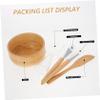 Ipetboom 5pcs Bowl Spatula Spoon Brush Set for Facial Mask Mixing Home Beauty Care Kit Bamboo view 3