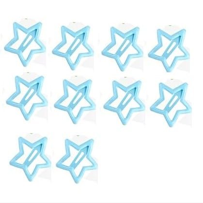 20-Piece Metal Snap Hair Clips for Girls, Toddlers, and Kids - Perfect for Fine Hair, Thick Hair, and More - Featuring Fun Star Designs (blue)
