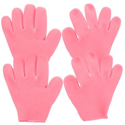 Baluue 2pairs Moisturizing Gloves Overnight Silicone Lotion Gloves for Women Dry Hand Care Alternative Winter