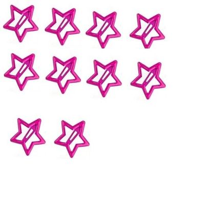100-Piece Metal Snap Hair Clips for Girls, Toddlers, and Kids - Perfect for Fine Hair, Thick Hair, and More - Featuring Fun Star Designs (Rose red)