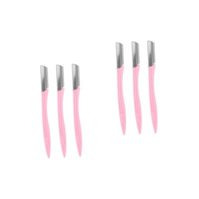 NIYANGLE 6pcs Portable Eyebrow Trimmer Kit Stainless Steel Eyebrow for Women Girls Lightweight Makeup Tool for Easy Grooming and Precise Shaping