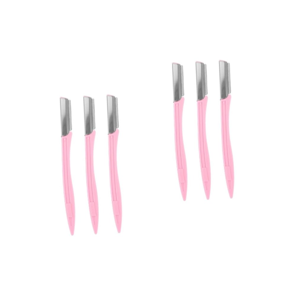 NIYANGLE 6pcs Portable Eyebrow Trimmer Kit Stainless Steel Eyebrow for Women Girls Lightweight Makeup Tool for Easy Grooming and Precise Shaping