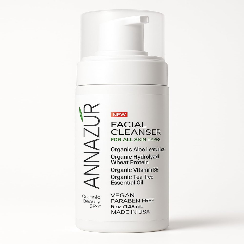 ANNAZUR Foaming Facial Cleanser - Hydrating Face Wash for Dry, Oily & Sensitive Skin - Gentle Pore Cleansing Lather 5 fl oz