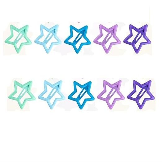 100-Piece Metal Snap Hair Clips for Girls, Toddlers, and Kids - Perfect for Fine Hair, Thick Hair, and More - Featuring Fun Star Designs (Multicolor F)