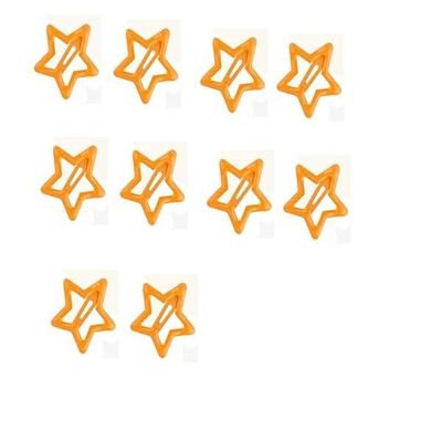 100-Piece Metal Snap Hair Clips for Girls, Toddlers, and Kids - Perfect for Fine Hair, Thick Hair, and More - Featuring Fun Star Designs (orange)