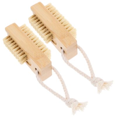 Baluue 2pcs Nail Brush Fingernail Brush Sisal for Cleaning Polish Travel-sized for Hands and Toenails