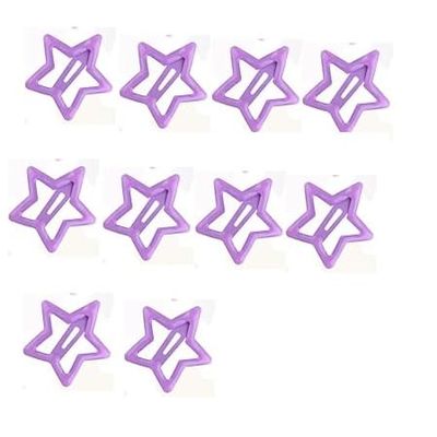100-Piece Metal Snap Hair Clips for Girls, Toddlers, and Kids - Perfect for Fine Hair, Thick Hair, and More - Featuring Fun Star Designs (purple a)