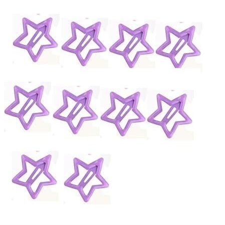 100-Piece Metal Snap Hair Clips for Girls, Toddlers, and Kids - Perfect for Fine Hair, Thick Hair, and More - Featuring Fun Star Designs (purple a)