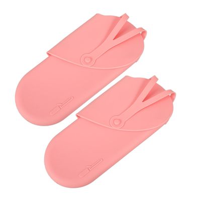 Ipetboom 2pcs Portable Curling Iron Bag Heat Insulation Pad Hanging Hair Curler Storage Pouch for Travel Soft Silicone Organizer for Curling Iron and Straightener