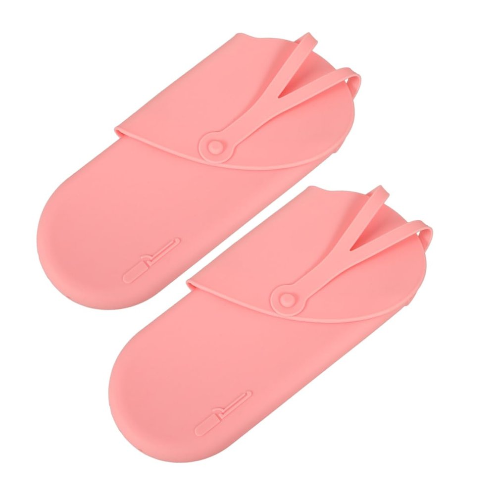 Ipetboom 2pcs Portable Curling Iron Bag Heat Insulation Pad Hanging Hair Curler Storage Pouch for Travel Soft Silicone Organizer for Curling Iron and Straightener
