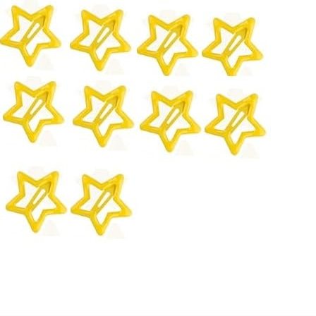 100-Piece Metal Snap Hair Clips for Girls, Toddlers, and Kids - Perfect for Fine Hair, Thick Hair, and More - Featuring Fun Star Designs (yellow)