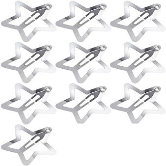 100-Piece Metal Snap Hair Clips for Girls, Toddlers, and Kids - Perfect for Fine Hair, Thick Hair, and More - Featuring Fun Star Designs (silver)