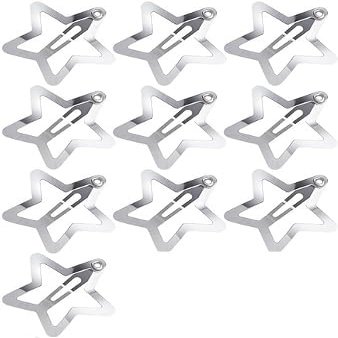 100-Piece Metal Snap Hair Clips for Girls, Toddlers, and Kids - Perfect for Fine Hair, Thick Hair, and More - Featuring Fun Star Designs (silver)