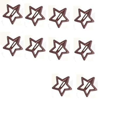 100-Piece Metal Snap Hair Clips for Girls, Toddlers, and Kids - Perfect for Fine Hair, Thick Hair, and More - Featuring Fun Star Designs (brown)