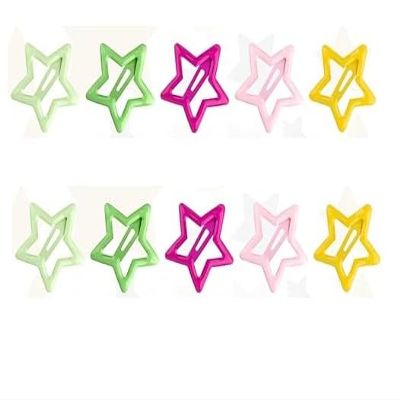 100-Piece Metal Snap Hair Clips for Girls, Toddlers, and Kids - Perfect for Fine Hair, Thick Hair, and More - Featuring Fun Star Designs (Multicolor)