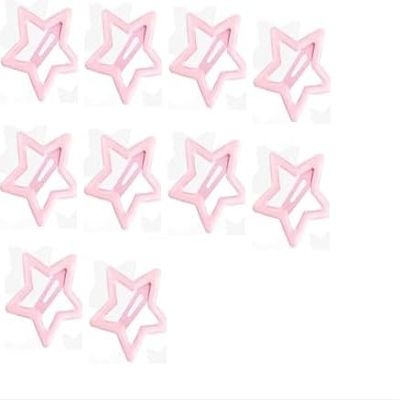 100-Piece Metal Snap Hair Clips for Girls, Toddlers, and Kids - Perfect for Fine Hair, Thick Hair, and More - Featuring Fun Star Designs (PINK)